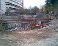Construction of the entrance to the station "Almaly" (view from Panfilov Street) (October 2008)