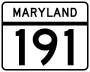 Maryland Route 191 marker