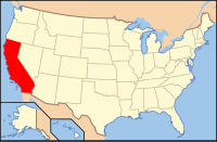 California's location in the ریاستہائے متحدہ امریکا
