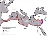 Principals rutes comercials fenícies. També viatjaven a Anglaterra i Irlanda