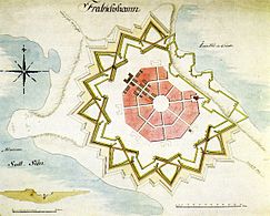 Fredrikshamn (Hamina), fortress-town plan, Axel von Löwen, 1723.