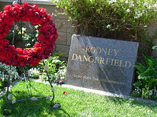Rodney Dangerfield's humorous tombstone at Pierce Brothers Westwood Memorial Park Cemetery.