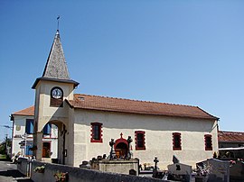 Church with the town hall in the background