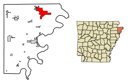Location in Mississippi County, Arkansas
