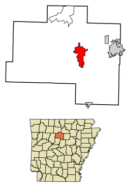 Location of Clinton in Van Buren County, Arkansas.