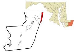 Location in Worcester County and Maryland