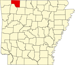 Karte von Carroll County innerhalb von Arkansas
