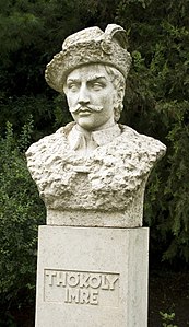 Bust of Imre Thököly in the park of the Vaja Castle, Hungary