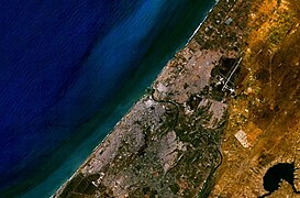 satelitní snímek souměstí Rabat-Salé