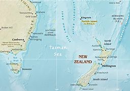 Map of the Tasman Sea