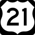 U.S. Route 21 marker