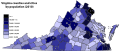Virginia counties and cities by population in 2010.