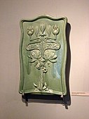 Art Nouveau stove tile, here in a Russian exhibition named «Old Petersburg»