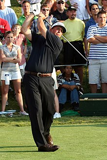 Phil Mickelson on the 18th tee, on his way to a win in 2007.