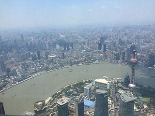 The Bund seen from the Shanghai Tower Observation Deck