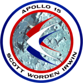 Logo of Apollo 15, with wings over the lunar surface