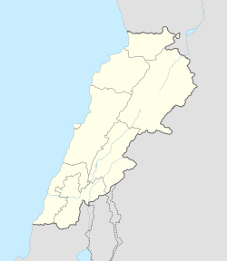 Map showing the location of Dik El Mehdi within Lebanon