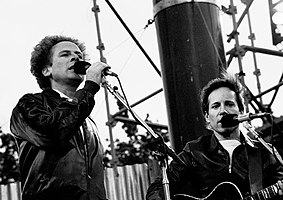 Art Garfunkel (left) and Paul Simon performing in Dublin, 1982