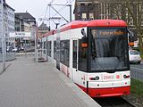 NGT8 type Flexity Classic at the Harbor station of the “DSW21” network in Dortmund, Germany