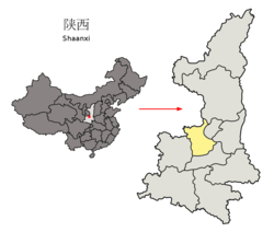 Location of Xianyang Prefecture within Shaanxi