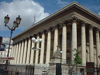 The historic Bourse de Paris, or Paris stock market, now called Euronext Paris