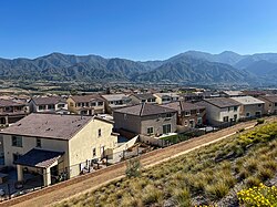 Temescal Valley homes with Santa Ana Mountains in the background