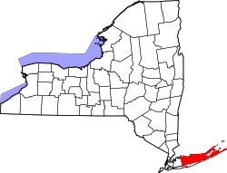 Karte von Suffolk County innerhalb von New York