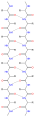 Schematic diagram of hydrogen bonding in parallel beta sheets