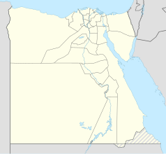 Mapa konturowa Egiptu, blisko centrum na prawo znajduje się punkt z opisem „Starożytne Teby z ich nekropolią”