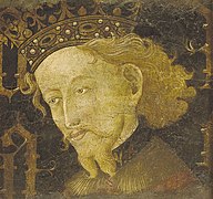 Retrato de Jaime I de Aragón, 1427, MNAC (Barcelona), pintado con Jaume Mateu para el ayuntamiento de Valencia.