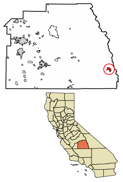 Location of Kennedy Meadows in Tulare County, California.