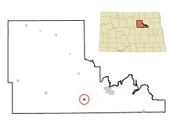 Location of Oberon, North Dakota