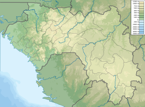 Map showing the location of Mount Nimba Strict Nature Reserve