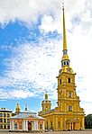 צריח קתדרלת פטרופבלובסקיה בסנקט פטרבורג, נחשבת לכנסייה האורתודוקסית הגבוהה בעולם