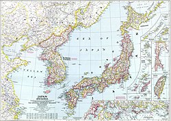 Bản đồ địa lý Nhật Bản và các thuộc địa năm 1945