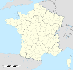 Mapa konturowa Francji, po lewej znajduje się punkt z opisem „Soulac-sur-Mer”