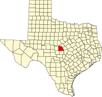 Locatie van San Saba County in Texas