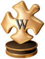 GoldenWiki award with a letter W
