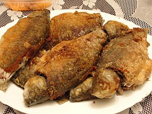 Pan-fried Crucian carp, Russia