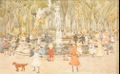 View looking up the Mall, with Vaux's original bandstand, watercolor by Maurice Prendergast, c. 1900 – c. 1903
