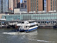 A ferry docked at the terminal