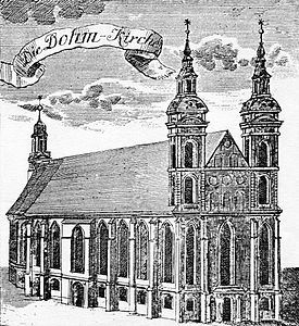 The Supreme Parish Church in 1736 with its new towers
