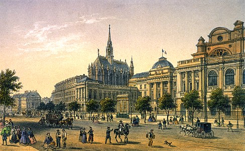 The Cour de May entrance of the Palace in the 1860s