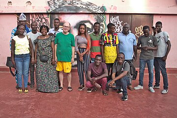 Osallistujia Wikipedia Villa Karo tapahtumaan Grand-Popossa, Beninissä 16.11.2019.