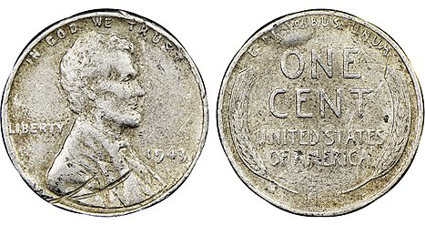 The only known example of the 1943 tin cent.