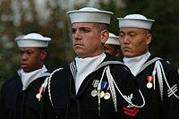 White ascot of US Navy Enlisted Full Dress Blues