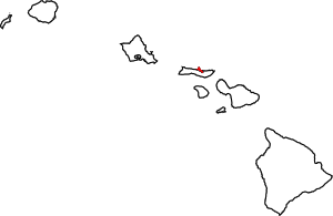 Map of Hawaii highlighting Kalawao County