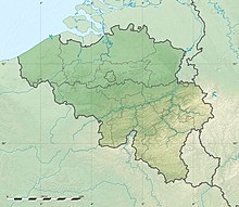 Carte en relief de la Belgique.