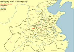 Map of Zhou dynasty states, including Song