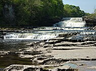 Aysgarth Falls, a popular destination in the Yorkshire Dales National Park for hikers, can also be reached by a short walk from the main road.
